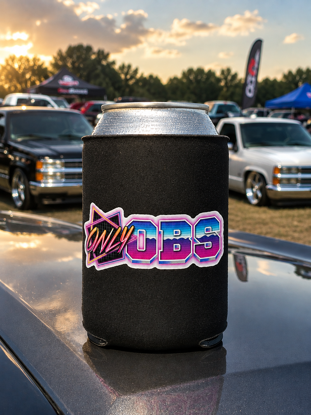 Only OBS BLACK NEOPRENE CAN COOLER