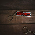 White outlined keyring
