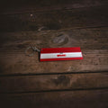 Red and white tailgate keyring